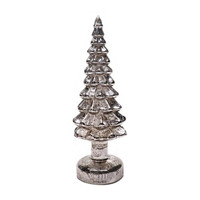 Mercury Glass Battery Operated Christmas Tree, Silver