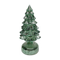 Mercury Glass Battery Operated Christmas Tree, Green