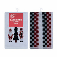 Holiday Style Christmas Bath Hand Towel, 2 ct