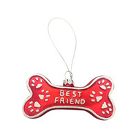 Christmas 'Best Friend' Pet Bone Glass Ornament