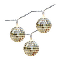 Christmas Battery Operated Disco Ball String, Assorted