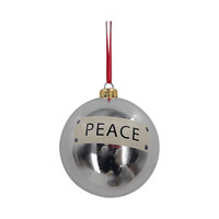 Christmas Metallic 'Peace' Bauble Ornament