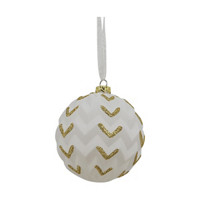 Christmas Decorative Tin Ball Ornament, White