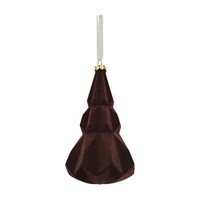 Decorative Flock Christmas Tree Ornament, Brown