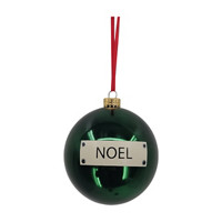 Christmas Metallic 'Noel' Bauble Ornament, Green