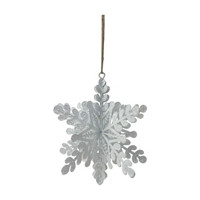 Christmas 3D Snowflake Shaped Metal Ornament, White