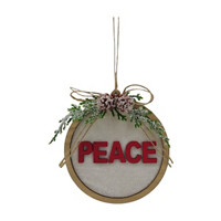 Christmas Decorative 'Peace' Velvet Ornament