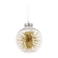 Clear Christmas Ornament with Gold Glitter Spikes