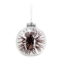 Clear Christmas Ornament with Brown Glitter Spikes