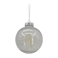 Clear Christmas Ornament with White Glitter Spikes