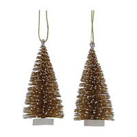 Decorative Christmas Tree Shaped Ornament, Gold, 2 ct