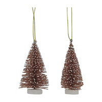 Classic Christmas Tree Ornaments, Brown, 2 ct