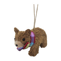 Decorative Christmas Bear with a Scarf Ornament