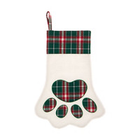 White Plaid Pet Stocking