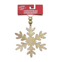 Holiday Style Snowflake Shaped Christmas Ornament, Gold