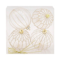 Christmas Clear Ornaments, 4 Pack