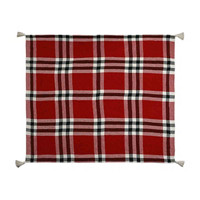 Christmas Plaid Designed Woven Throw with Tassels