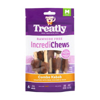 Treatly Rawhide Free IncrediChews Combo Kabobs, Wrapped with Real Duck & Chicken