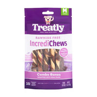 Treatly Rawhide Free IncrediChews Combo Twist Sticks Wrapped with Real Duck, Med