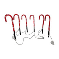 Christmas Light Up Candy Cane Stake Set, 6 ct