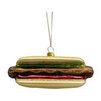 Christmas Decorative Hot Dog Glass Ornament