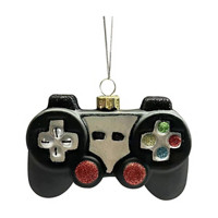 Christmas Game Controller Glass Ornament