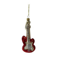 Decorative Christmas Guitar Glass Ornament