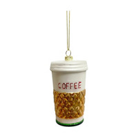 Hot 'Coffee' Glass Christmas Ornament