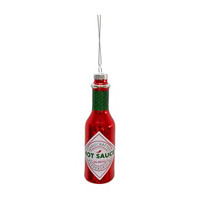 Decorative Christmas Hot Sauce Glass Ornament