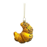 Decorative Croissant Christmas Glass Ornament