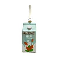 Christmas Almond Milk Tetra Pack Glass Ornament