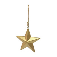 Christmas Decorative Wooden Golden Star Ornament, 1 ct