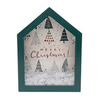 Christmas House Shaped Box Top Décor