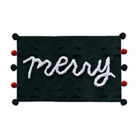 'Merry' Christmas Bath Mat, Green