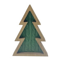 Christmas Wooden Tabletop Tree Decor with Green Cable