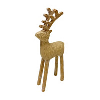 Christmas Decorative Wooden Carved Deer, 7 in