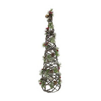 Battery Operated Rattan Christmas Tree, 24 in