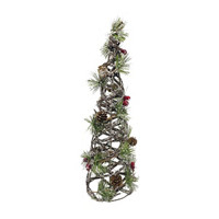 Battery Operated Rattan Christmas Tree, 15 in