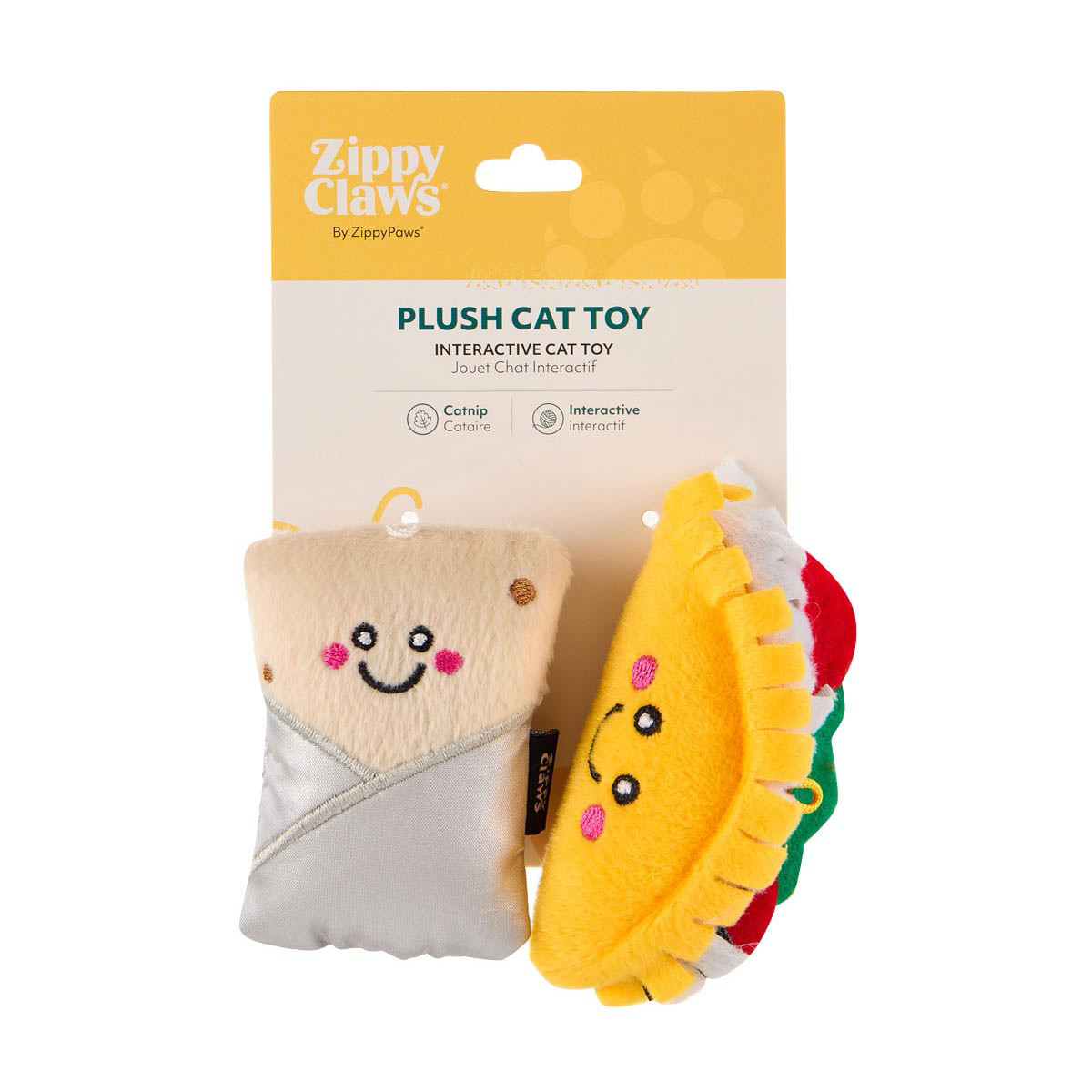 Zippy Claws Plush Cat Toy, Tacos