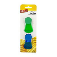 Glad Magnetic Bright Colored Bag Clips, Pack of 2