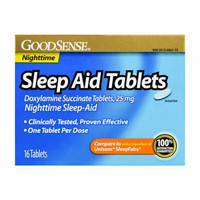 GoodSense Nighttime Sleep Aid Tablets, 25 mg, 16