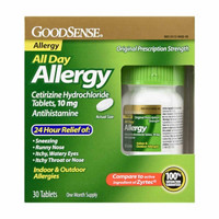 GoodSense All Day Allergy Cetirizine Hydrochloride Tablets, 10