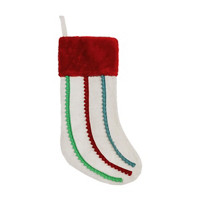 Christmas Pom Pom Lace Stocking, 18 in, 1 ct