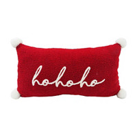 Christmas 'hohoho' Decorative Pillow with Pom Pom