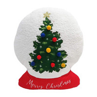 Sherpa Snow Globe Shaped Christmas Pillow