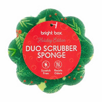 Bright Box Christmas Green Holly Duo Scrubber Sponge