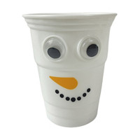 Christmas Googley Eye Snowman Cup