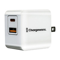 Chargeworx Dual USB-C and USB-A Wall Charger, White