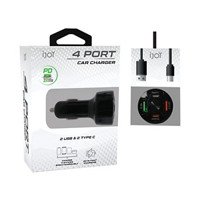 iJoy 4 Port Car Charger, Assorted