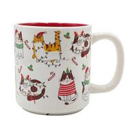 Christmas Cat Themed Mug, 18 oz